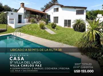 Casa · 231m² · 7 Ambientes · 1 Cochera · Venta Casa 3 / 4 Dorm. con Piscina a 50 m de Ruta 38 en Villa del Lago - Villa Carlos Paz