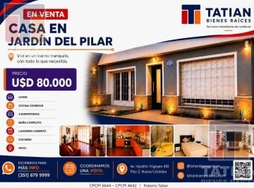 Casa · 150m² · 5 Ambientes · 1 Cochera · ¡Oportunidad en Barrio Jardín Pilar! Casa Sólida de 2 Dorm. con Gran Patio y Cochera