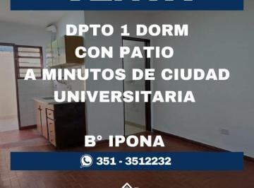 Departamento de 2 ambientes, Córdoba · Oportunidad Dpto en Venta con Patio B° Ipona