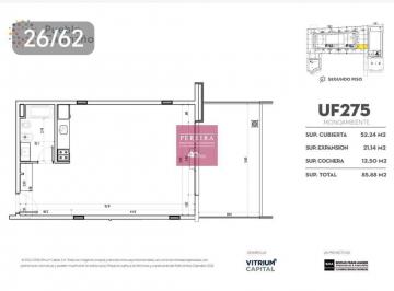 Departamento · 53m² · 2 Ambientes · 1 Cochera · Venta Departamento a Estrenar 1 Dormitorio Pilar Pueblo Caamaño Uf 275