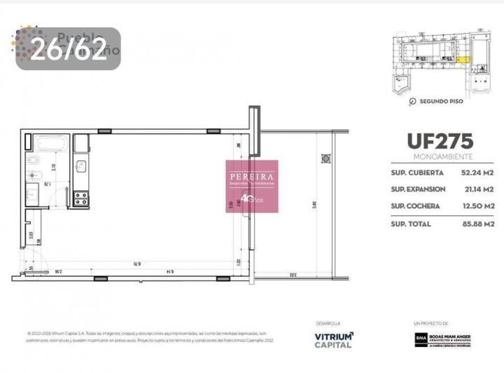 Departamento · 53m² · 2 Ambientes · 1 Cochera