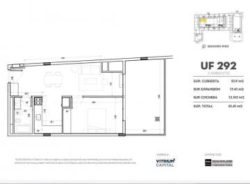 Departamento · 51m² · 2 Ambientes · 1 Cochera · Venta Departamento en Pozo 1 Dormitorio Pilar Pueblo Caamaño Uf 292