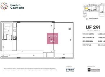 Departamento · 56m² · 2 Ambientes · 1 Cochera · Venta Departamento en Pozo 1 Dormitorio Pilar Pueblo Caamaño Uf 291