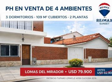 PH · 109m² · 4 Ambientes · PH en Venta de 4 Ambientes en Lomas del Mirador