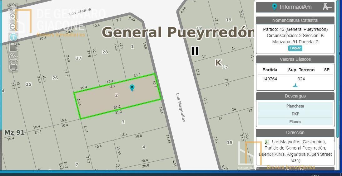 Terreno 325 m² con servicios y vista a la plaza — Dos de Abril