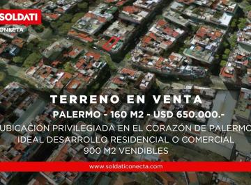 Terreno · 160m² · Terreno en Venta Palermo - 160 m² - Apto Desarrollo Residencial 22,8 m de Altura