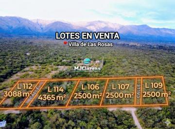 Terreno · 4365m² · Lotes en Venta Villa de Las Rosas 2.500 m² a 4.365 m²