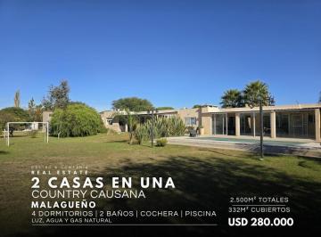 Casa · 332m² · 10 Ambientes · 1 Cochera · Venta 2 Casas 4 Dorm. con Piscina en Country Causana - Malagueño