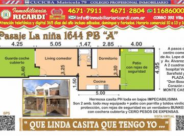Casa · 55m² · 2 Ambientes · 1 Cochera · Que Linda Casita Que Tengo Yo Casita PH 2 Amb G. Coche Patio