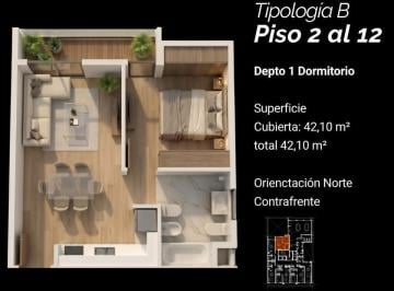 Departamento · 42m² · 2 Ambientes · Venta - Departamento 1 Dormitorio - Tipología B - Centro Oeste - Neuquén Capital