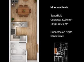 Departamento · 30m² · 1 Ambiente · Venta - Monoambiente - Tipología C - Centro Oeste - Neuquén Capital