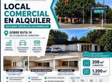 Local comercial · 208m² · Excelente Local Comercial en Alquiler | 208 m² | Centro de Los Hornillos.