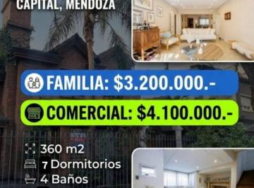 Casa de 9 ambientes, Ciudad de Mendoza · Alquiler. casa. Emilio Civit. Para Familia. con 330 M&sup2;.7 Dorm.. Amenities. Quinta Sección.