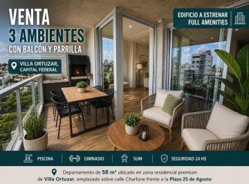 Departamento · 56m² · 3 Ambientes · Venta 3 Ambientes Villa Ortuzar Fiinanciacion