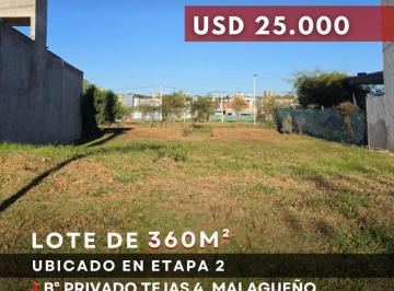 Terreno · 360m² · Venta Lote Central Totalmente Cancelado en Barrio Privado Tejas 4 Etapa 2 – Malagueño