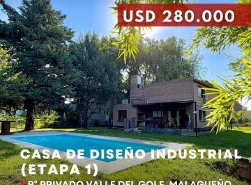 Casa · 290m² · 6 Ambientes · 1 Cochera · Venta Casa de 2 Dorm. Estilo Industrial en Valle del Golf – Etapa 1 - Malagueño