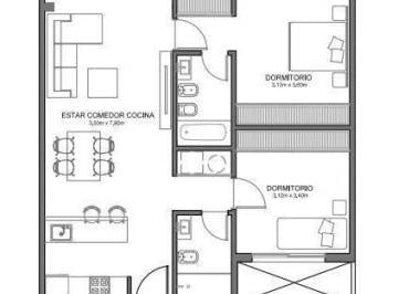 Departamento · 70m² · 3 Ambientes · 1 Cochera · Venta en Pozo de 3 Ambientes C/cochera / Excelente Financiamiento Privado / Florida, Bo. Platense