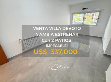 Departamento · 83m² · 4 Ambientes · Departamento 4 Ambientes a Estrenar en Villa Devoto, C/ 2 Patios a Estrenar