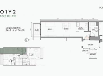 Departamento · 34m² · 1 Ambiente · Departamento en Venta en Almagro en Construcción