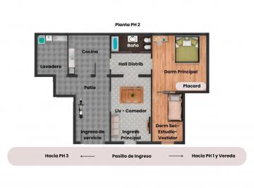 PH · 57m² · 3 Ambientes · PH 3amb + Patio + Cocina + Lavadero - V. Libertad