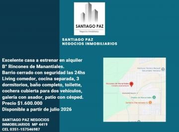 Casa de 1 ambiente, Córdoba · Casa en Alquiler a Estrenar
