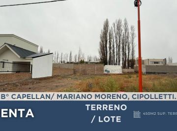 Terreno · 450m² · Lote en Venta, Capellan / Mariano Mor. Cipolletti.