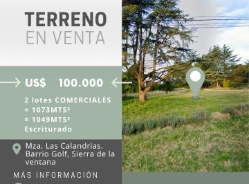 Terreno , Tornquist · Terrenos Comerciales