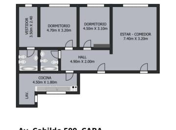 Departamento · 89m² · 3 Ambientes · Departamento en Belgrano