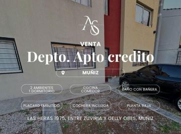 Departamento · 40m² · 2 Ambientes · 1 Cochera · Departamento - Muñiz