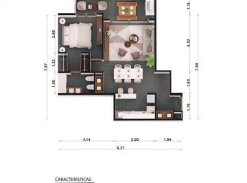 Departamento · 57m² · 1 Ambiente · Isabel La Católica 355