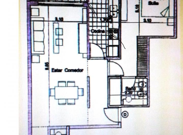 Departamento Dos Ambientes, Baño y Toilette, Cochera, Orientacion Norte