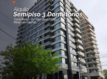 Departamento · 110m² · 4 Ambientes · 1 Cochera · Alquiler Semi Piso 3 Dorm. - Cochera - Torre 1 Kuref - Av San Juan 1100 - Neuquén Capital