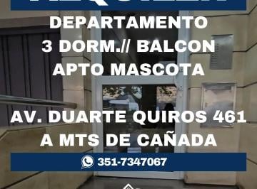 Departamento de 5 ambientes, Córdoba · Alquiler Dpto 3 Dorm. B° Centro