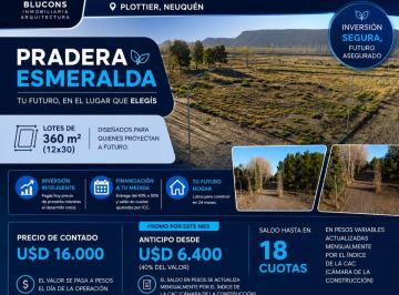 Terreno , Plottier · Venta de Lotes en Barrio en Desarrollo Pradera Esmeralda
