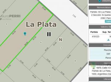 Terreno · 900m² · Terreno en Venta 134 E/ 70 y 71 15x60 (900 M&sup2;)