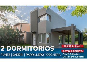Casa · 78m² · 5 Ambientes · 2 Cocheras · Venta Casa 2 Dorm. y Jardín Funes a Estrenar