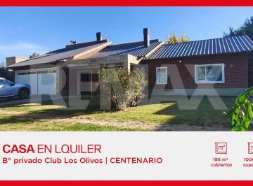 Casa · 186m² · 6 Ambientes · 2 Cocheras · Alquiler Casa en Bº Club Los Olivos|centenario|nqn