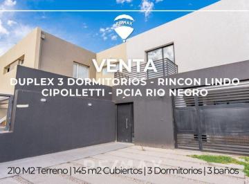 Casa · 145m² · 4 Ambientes · 2 Cocheras · Duplex Cipolletti, 3 Dormi. Entrega y Financiación