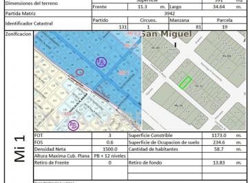 Terreno · 300m² · Venta de Lote San Miguel, Tres de Febrero 300 m²