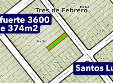 Terreno · 374m² · Lote en Venta 1100 m² Aprox Desarrollo - Santos Lugares