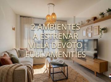 Departamento · 40m² · 2 Ambientes · Dos Ambientes a Estrenar en Devoto Full Amenities