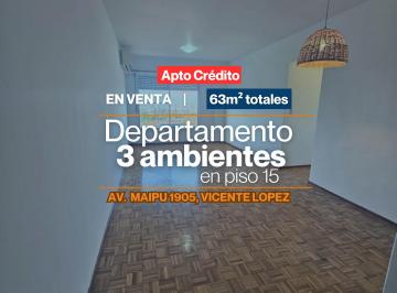 Departamento de 3 ambientes, Vicente López · Departamento 3 Ambientes en Venta con Impecable Vista Al Rio en Vicente Lopez