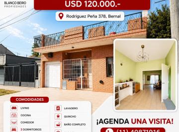Casa de 4 ambientes, Quilmes · Venta Casa Bernal - Tres Dorm.