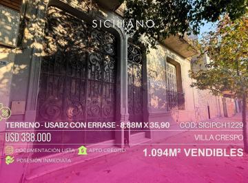 Terreno · 319m² · Terreno en Villa Crespo