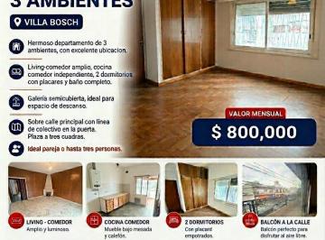 Departamento · 70m² · 3 Ambientes · Departamento en Villa Bosch