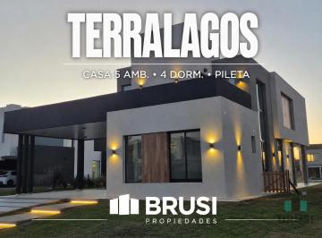 Casa · 250m² · 5 Ambientes · 4 Cocheras · Casa en Venta en Dos Plantas Moderna - Barrio Privado Terralagos - Canning