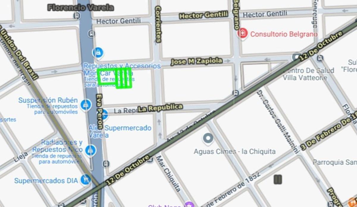 Avenida Eva Perón y Zapiola, Villa Vatteone, Florencio Varela