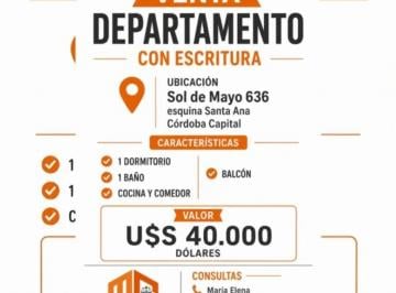Departamento de 3 ambientes, Córdoba · Venta Departamento – Sol de Mayo 636, Esquina Santa Ana, Córdoba Capital