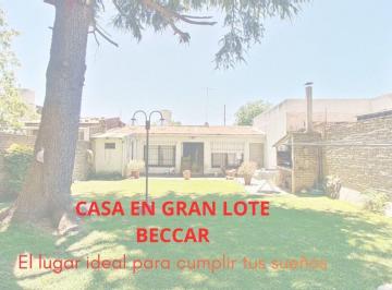 Casa · 187m² · 5 Ambientes · 3 Cocheras · Venta Casa Beccar Fondo Garaje Parque