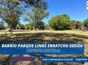 Terreno · 733m² · Lote en Venta en Barrio Links Erratchu Ezeiza